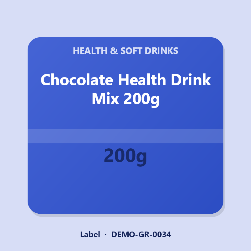 Chocolate Health Drink Mix 200g - Label