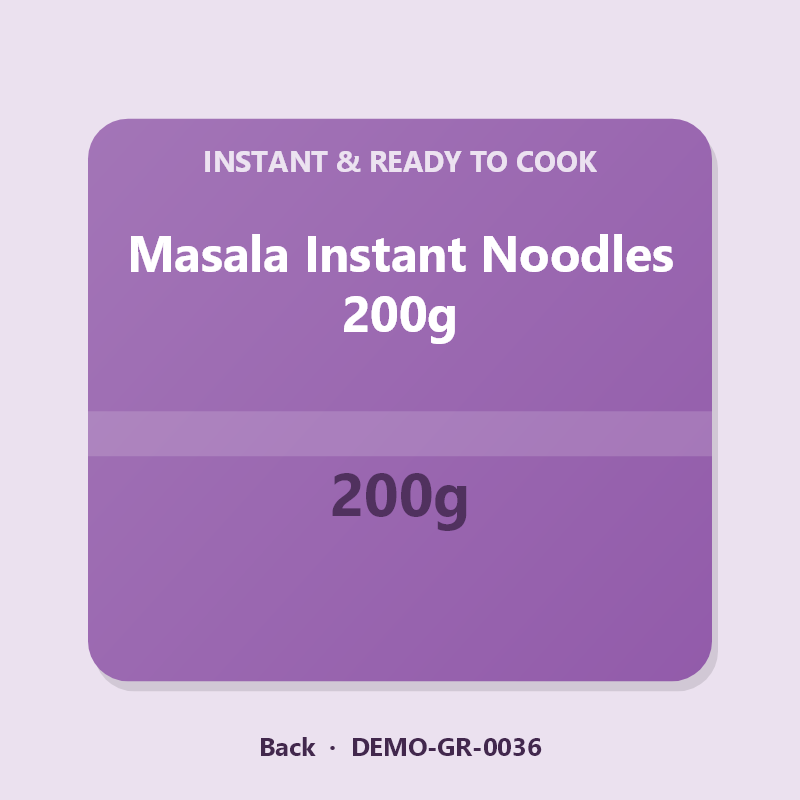 Masala Instant Noodles 200g - Back