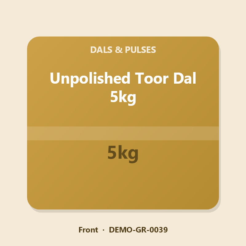 Unpolished Toor Dal 5kg