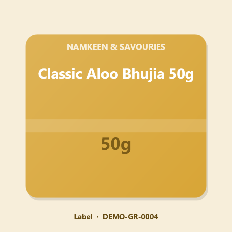 Classic Aloo Bhujia 50g - Label