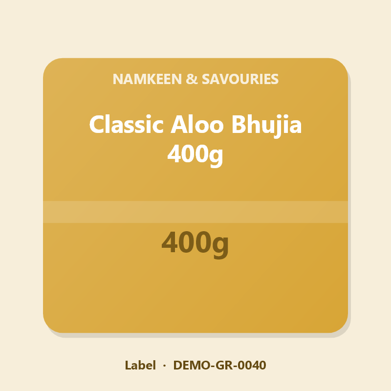 Classic Aloo Bhujia 400g - Label