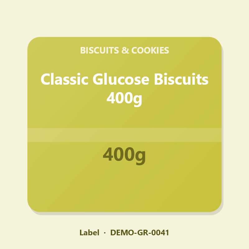 Classic Glucose Biscuits 400g - Label