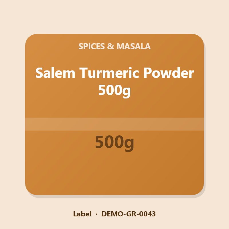 Salem Turmeric Powder 500g - Label