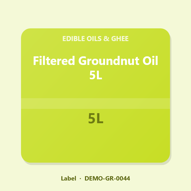 Filtered Groundnut Oil 5L - Label