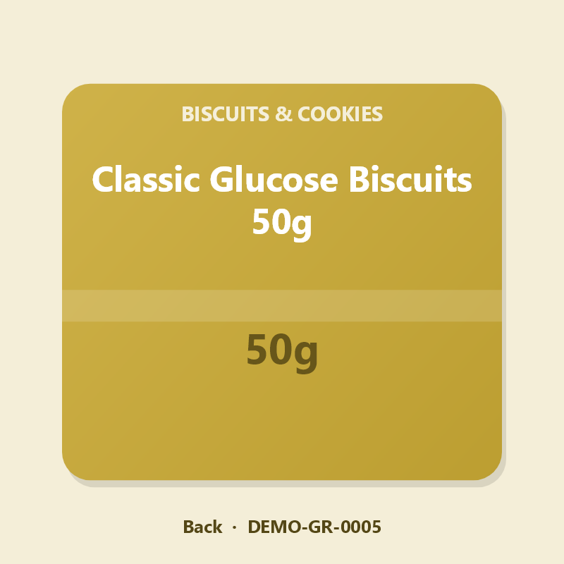 Classic Glucose Biscuits 50g - Back