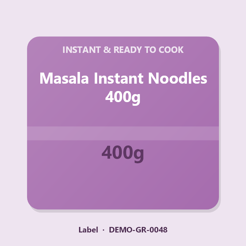 Masala Instant Noodles 400g - Label