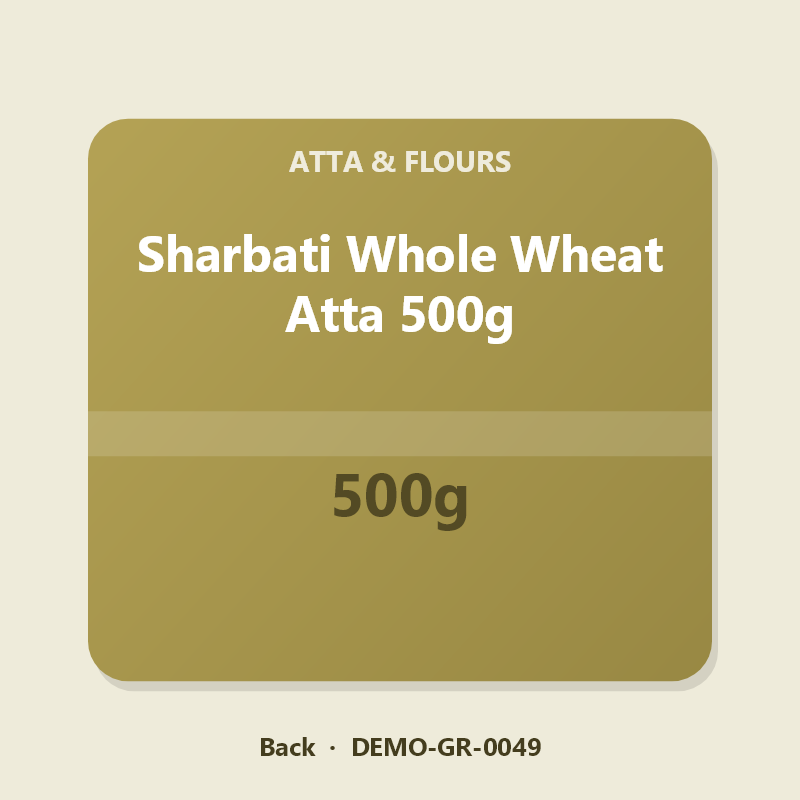 Sharbati Whole Wheat Atta 500g - Back