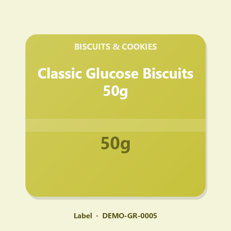 Classic Glucose Biscuits 50g - Label