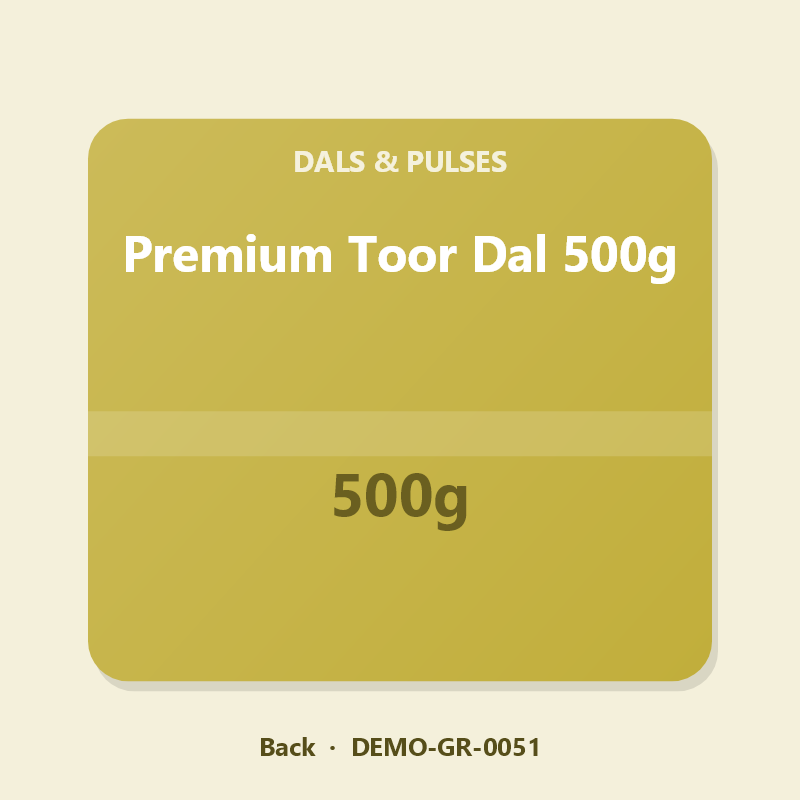 Premium Toor Dal 500g - Back