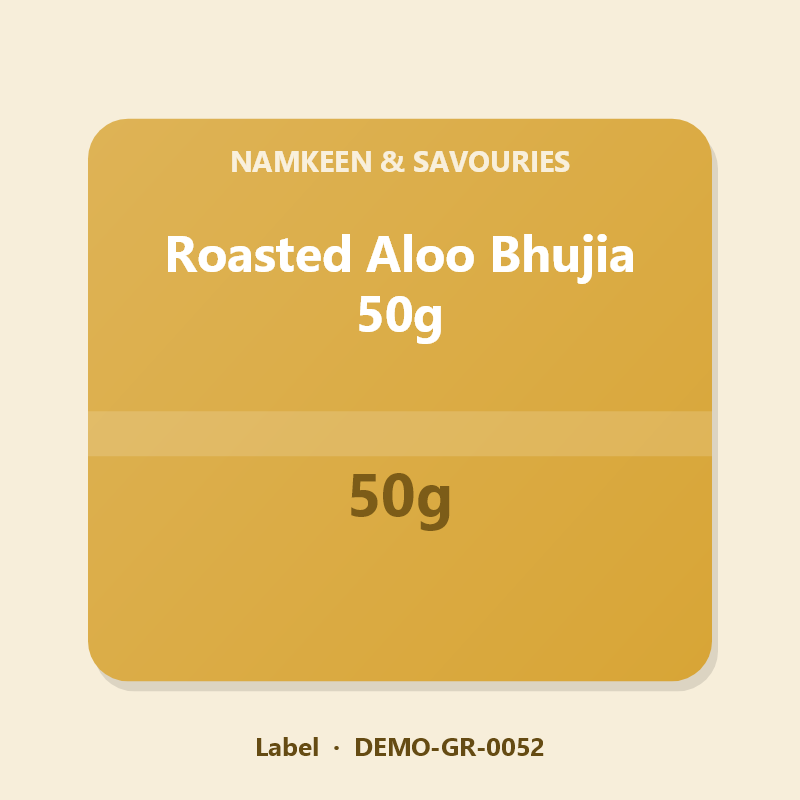 Roasted Aloo Bhujia 50g - Label