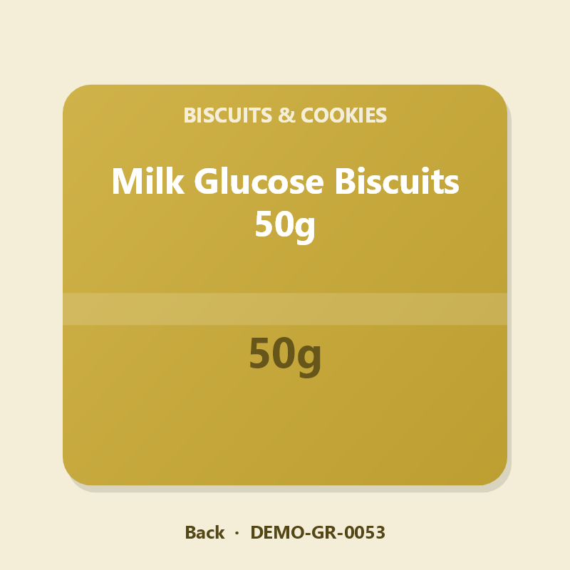Milk Glucose Biscuits 50g - Back