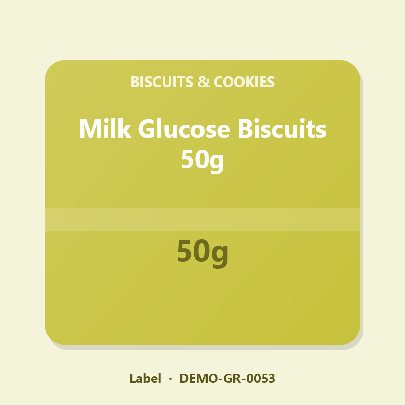 Milk Glucose Biscuits 50g - Label