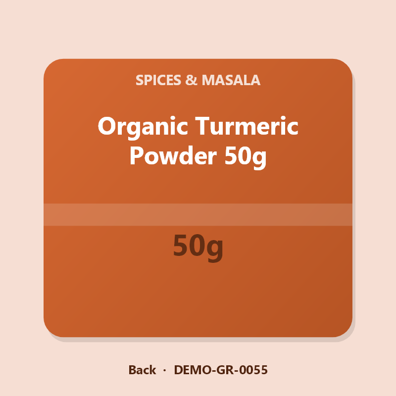 Organic Turmeric Powder 50g - Back