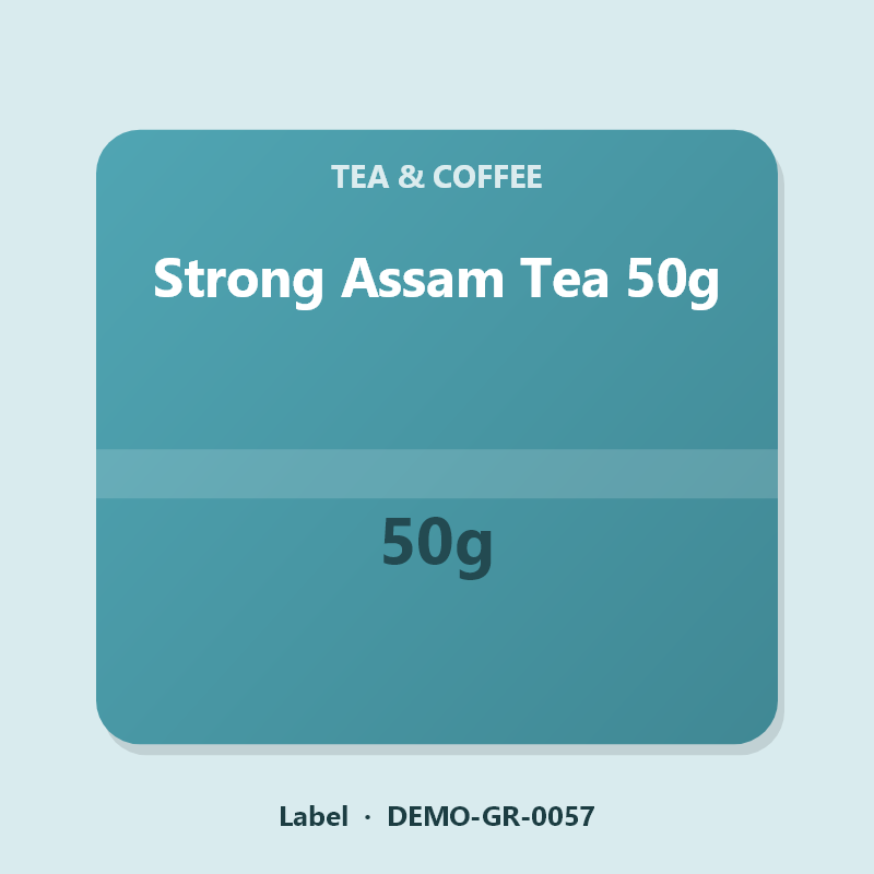Strong Assam Tea 50g - Label