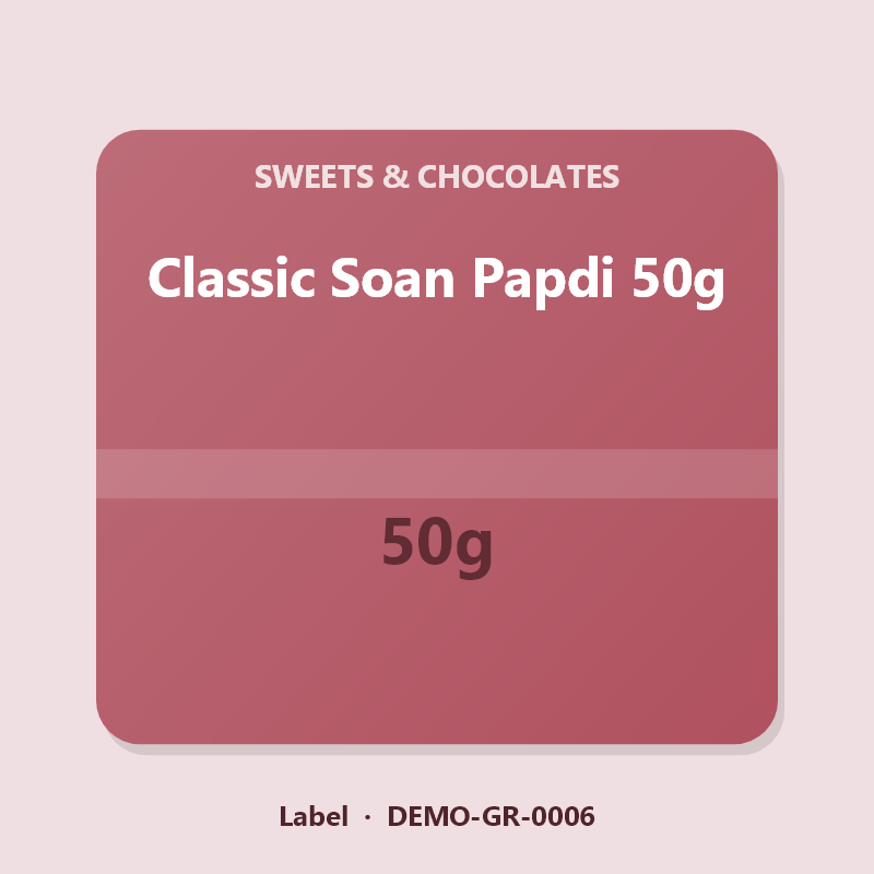 Classic Soan Papdi 50g - Label
