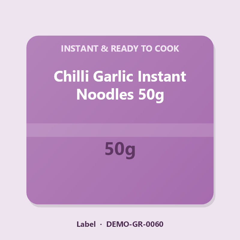 Chilli Garlic Instant Noodles 50g - Label