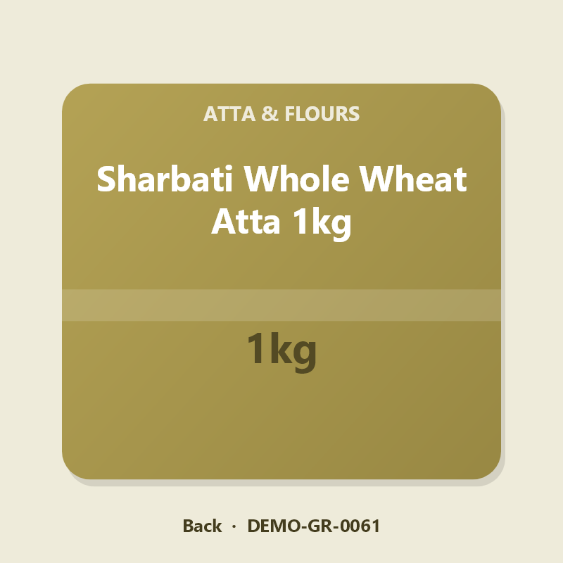 Sharbati Whole Wheat Atta 1kg - Back