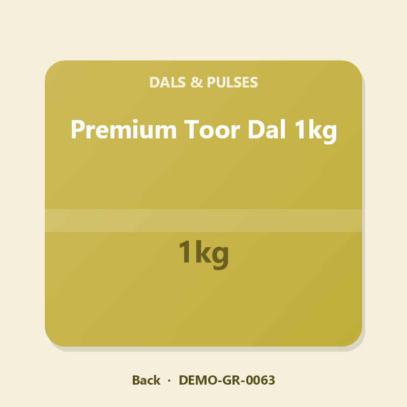 Premium Toor Dal 1kg - Back