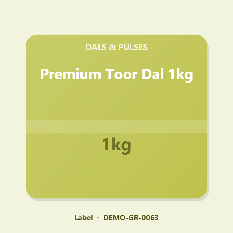 Premium Toor Dal 1kg - Label
