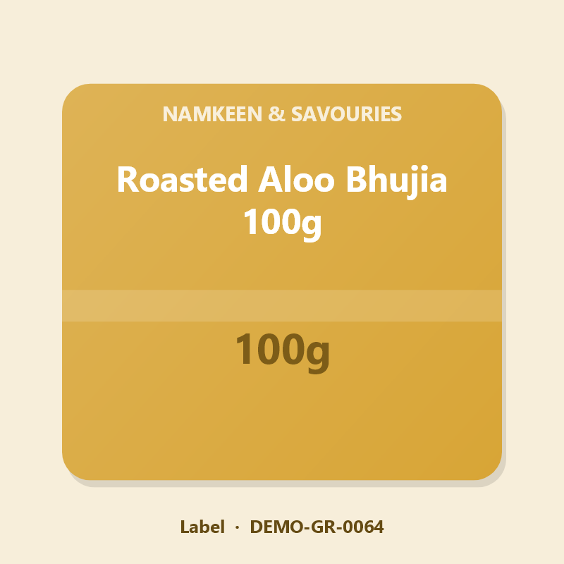 Roasted Aloo Bhujia 100g - Label