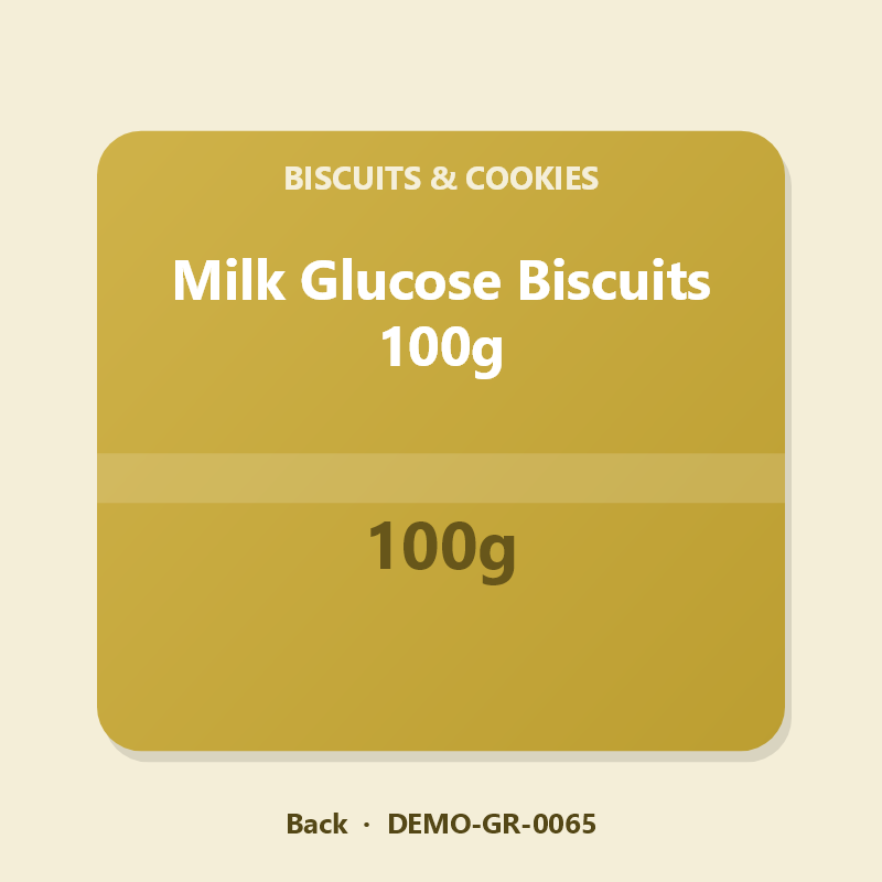 Milk Glucose Biscuits 100g - Back