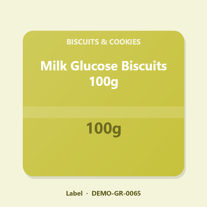 Milk Glucose Biscuits 100g - Label