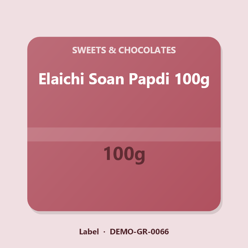Elaichi Soan Papdi 100g - Label