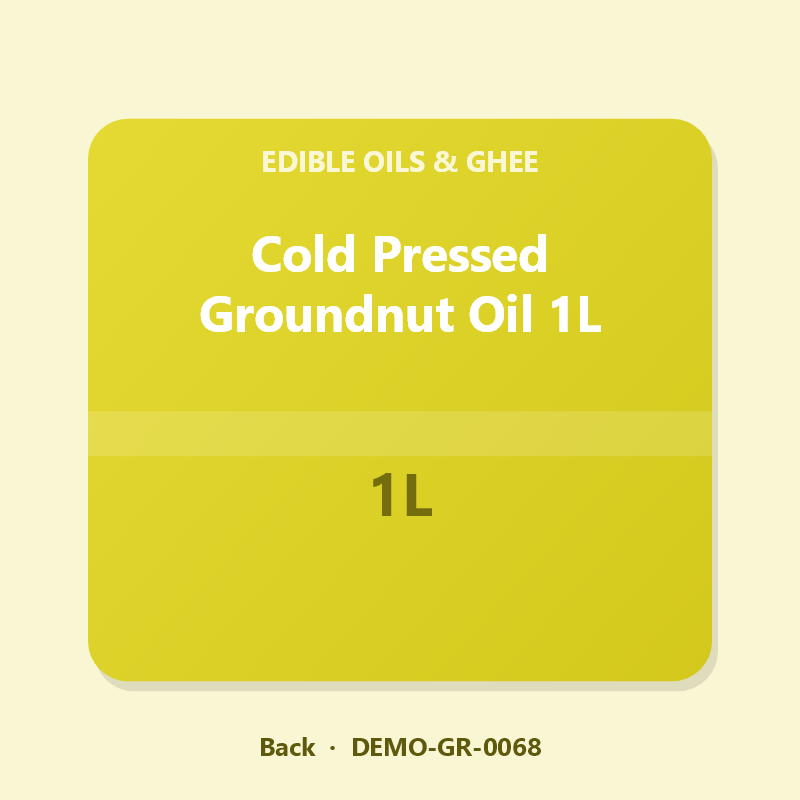 Cold Pressed Groundnut Oil 1L - Back