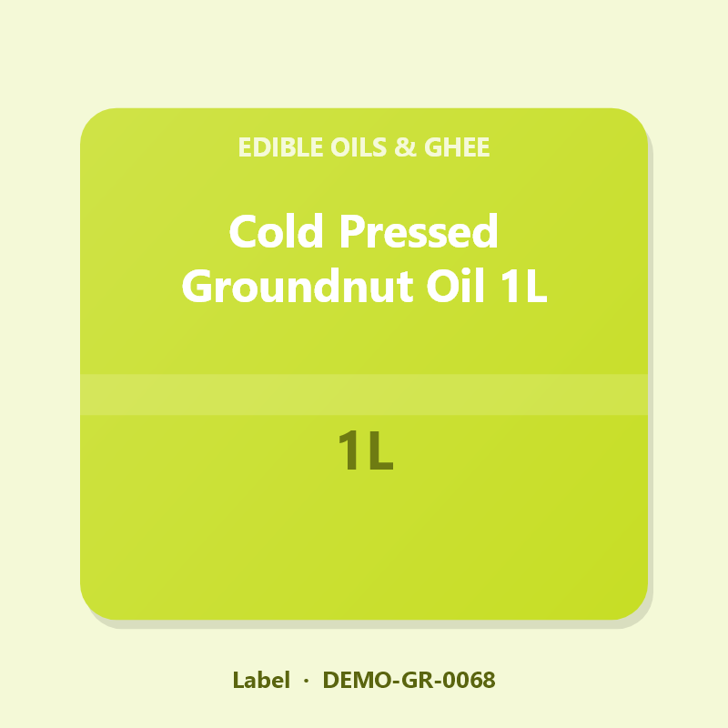 Cold Pressed Groundnut Oil 1L - Label