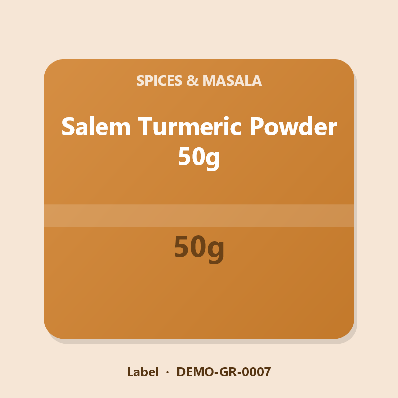 Salem Turmeric Powder 50g - Label