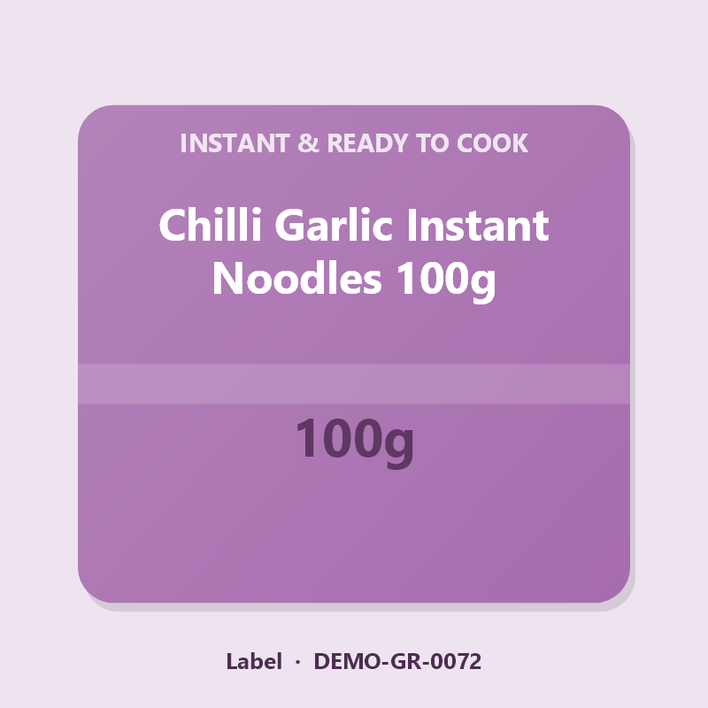 Chilli Garlic Instant Noodles 100g - Label