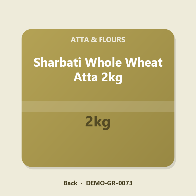 Sharbati Whole Wheat Atta 2kg - Back