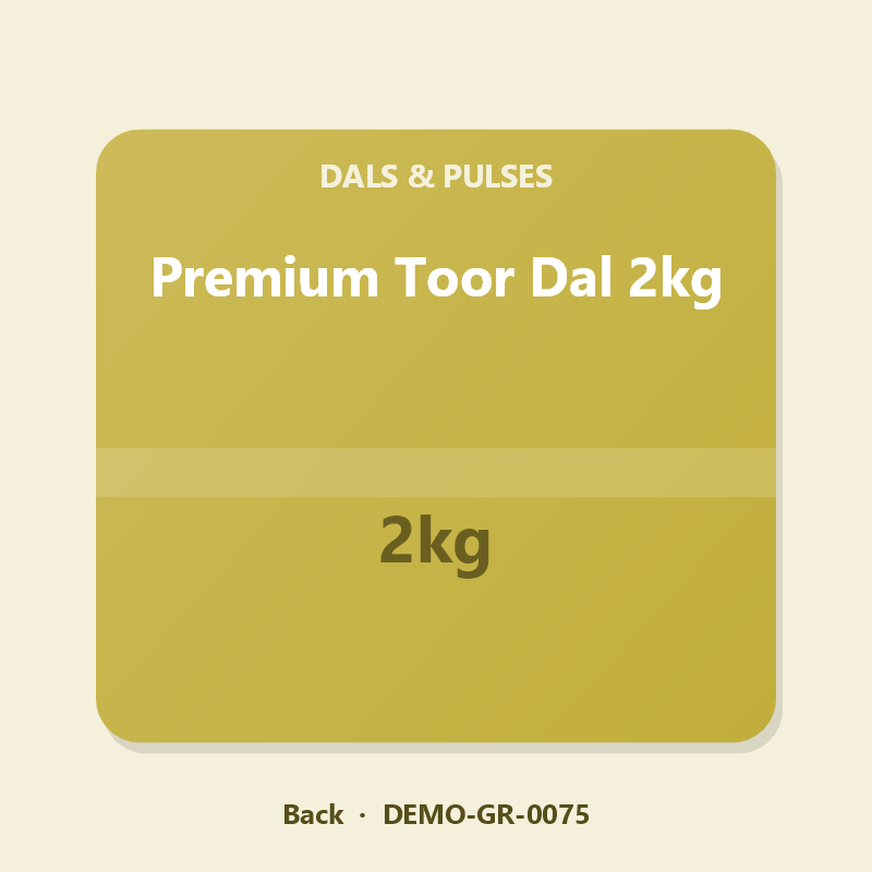 Premium Toor Dal 2kg - Back