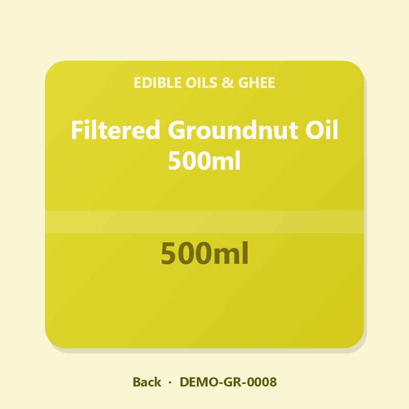 Filtered Groundnut Oil 500ml - Back