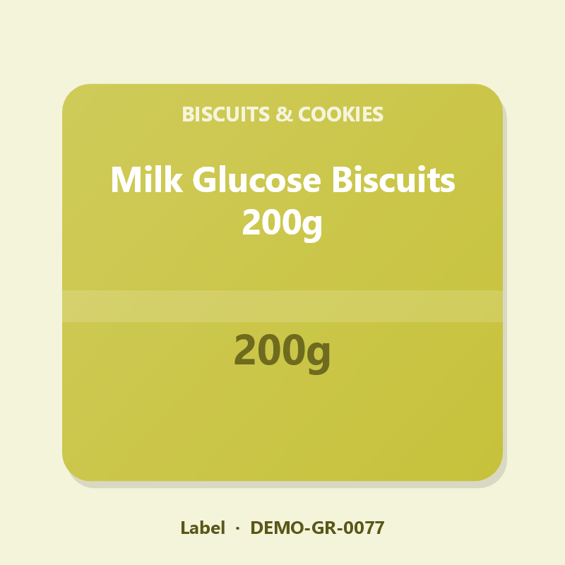 Milk Glucose Biscuits 200g - Label