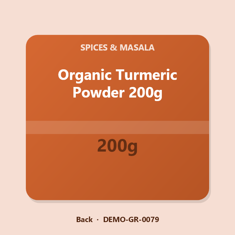 Organic Turmeric Powder 200g - Back