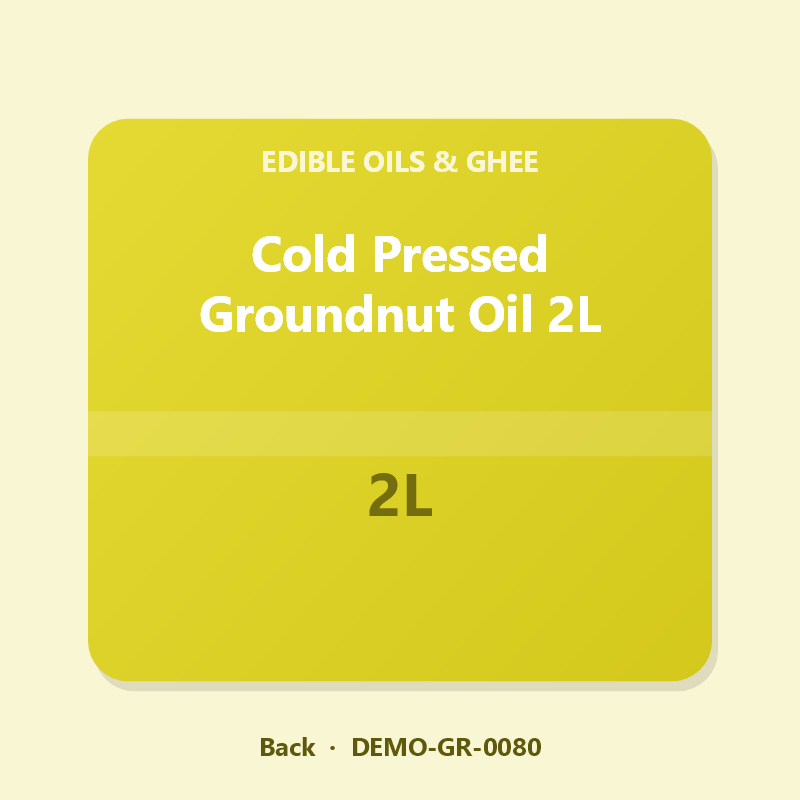 Cold Pressed Groundnut Oil 2L - Back