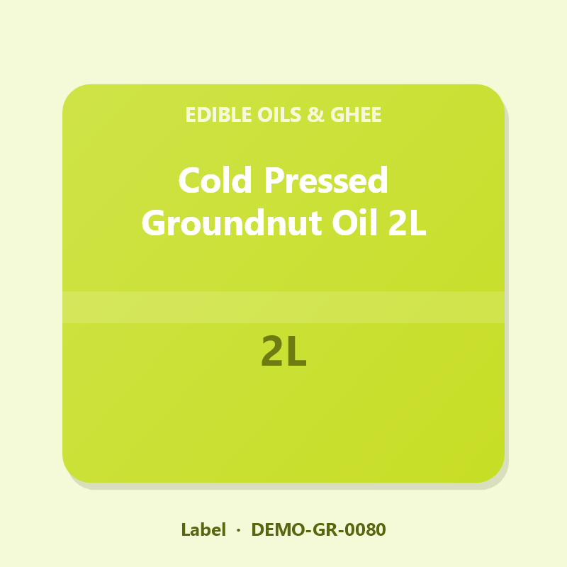 Cold Pressed Groundnut Oil 2L - Label