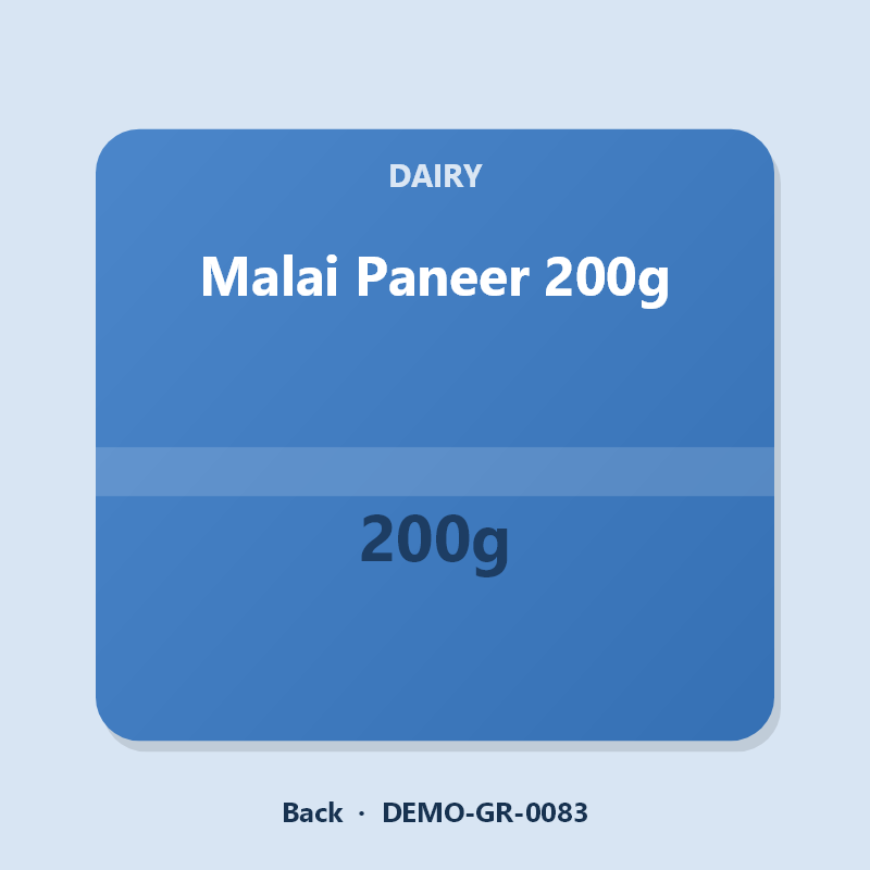 Malai Paneer 200g - Back