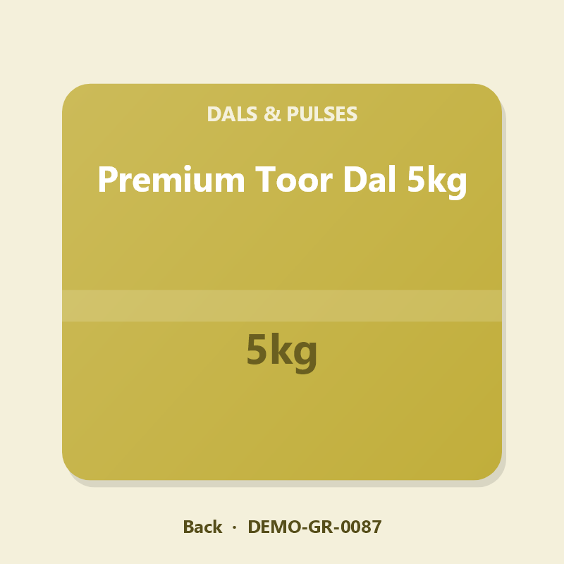 Premium Toor Dal 5kg - Back
