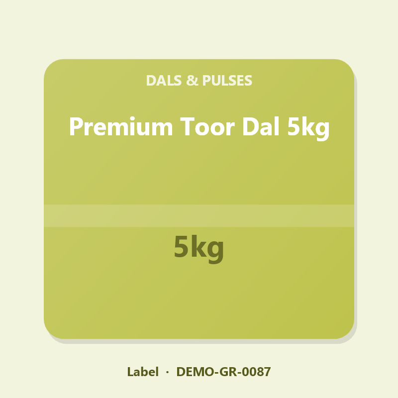 Premium Toor Dal 5kg - Label