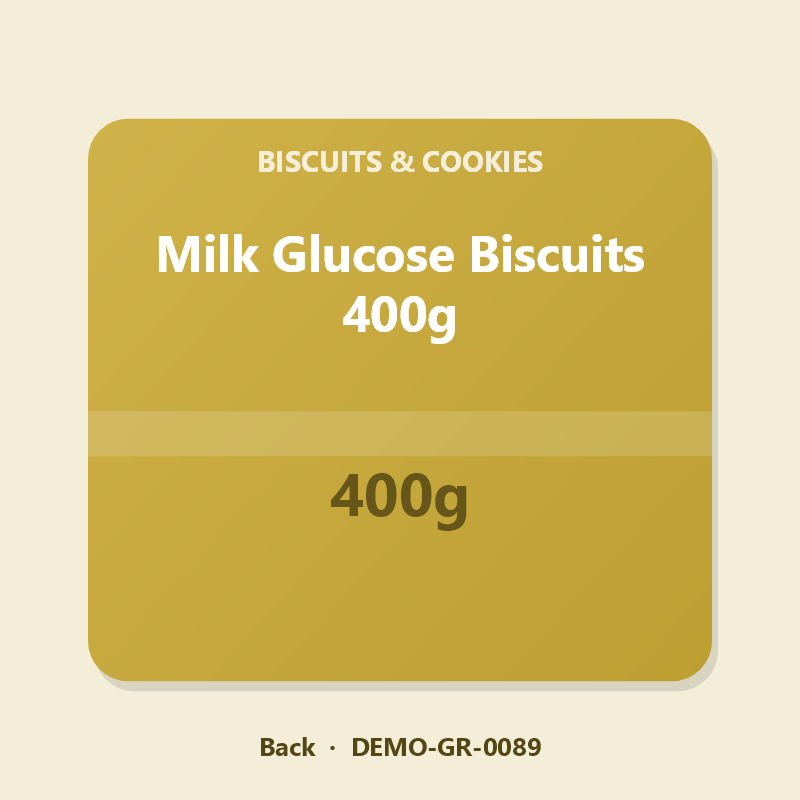 Milk Glucose Biscuits 400g - Back