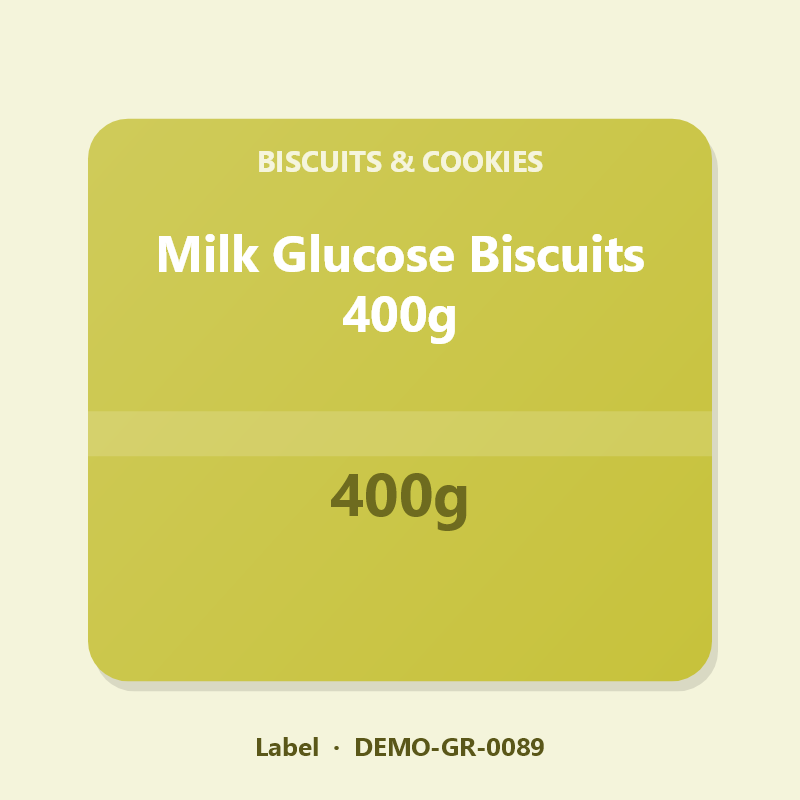 Milk Glucose Biscuits 400g - Label