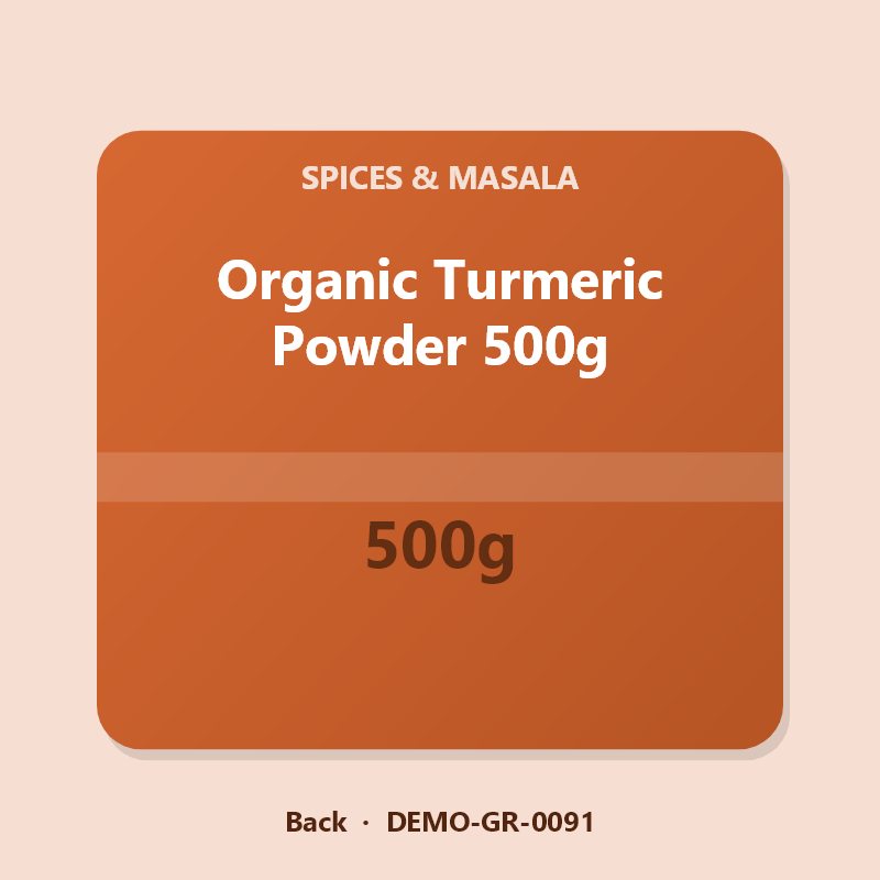 Organic Turmeric Powder 500g - Back