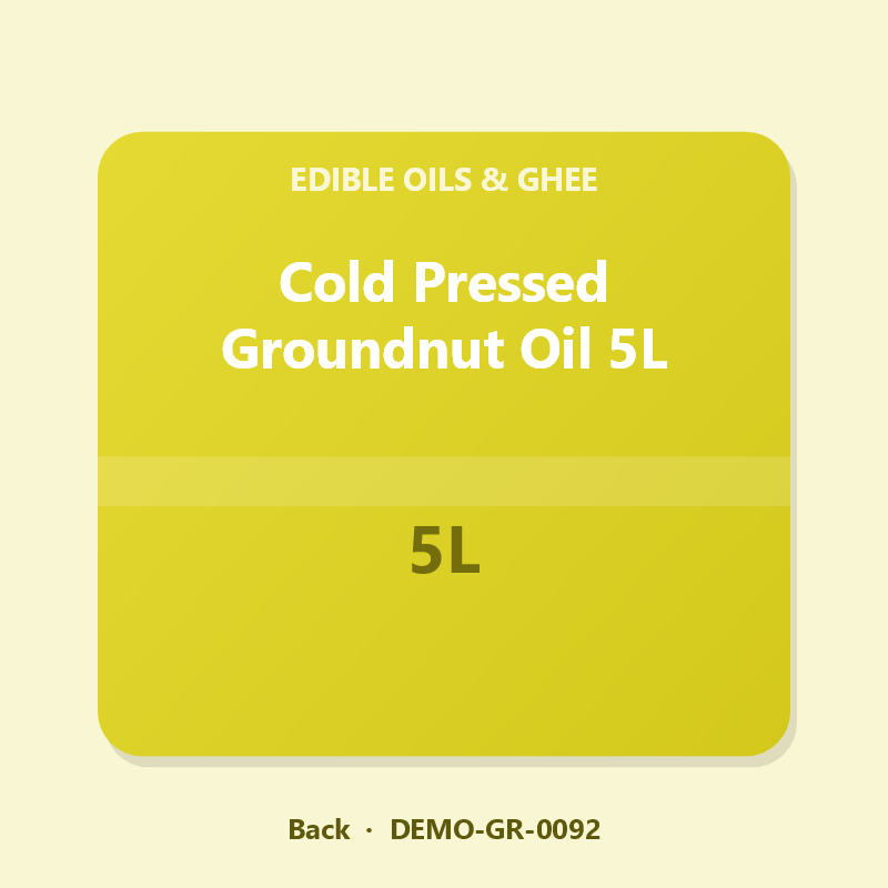Cold Pressed Groundnut Oil 5L - Back