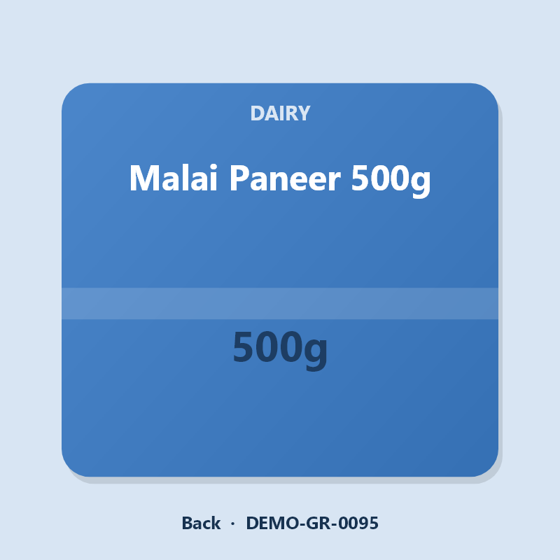 Malai Paneer 500g - Back