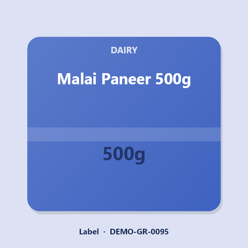Malai Paneer 500g - Label