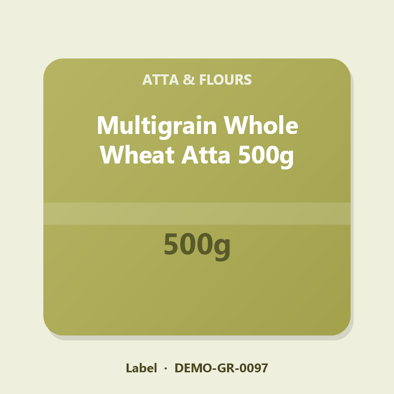 Multigrain Whole Wheat Atta 500g - Label