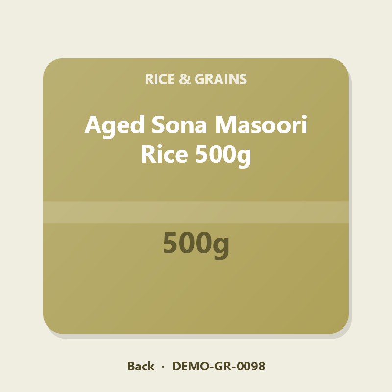 Aged Sona Masoori Rice 500g - Back