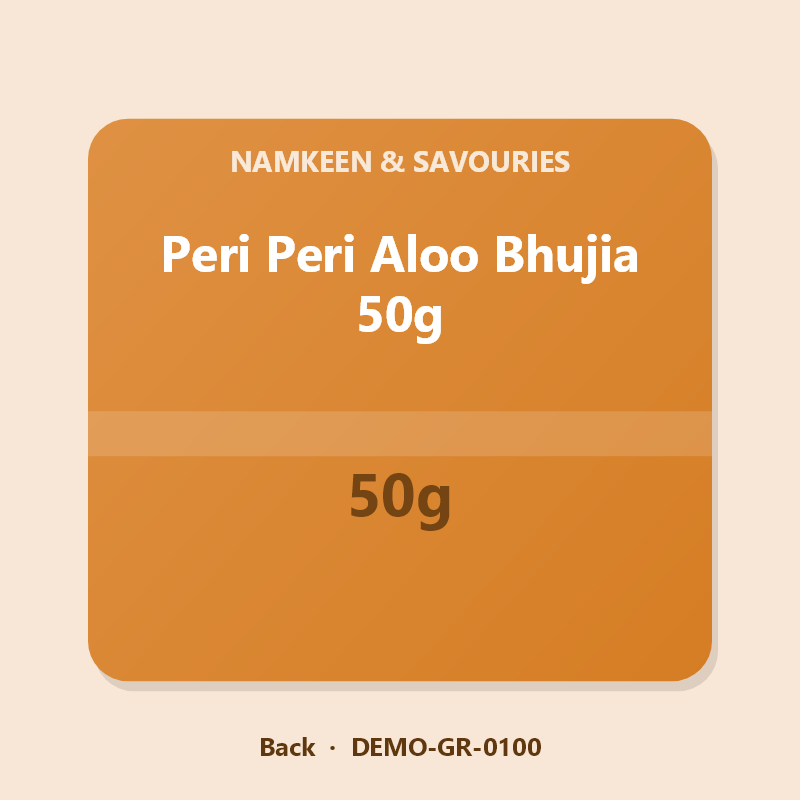 Peri Peri Aloo Bhujia 50g - Back